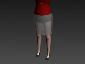 3d cartoongirl017 airhostess 3D-Modell