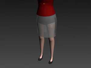3d cartoongirl017 airhostess 3D Model
