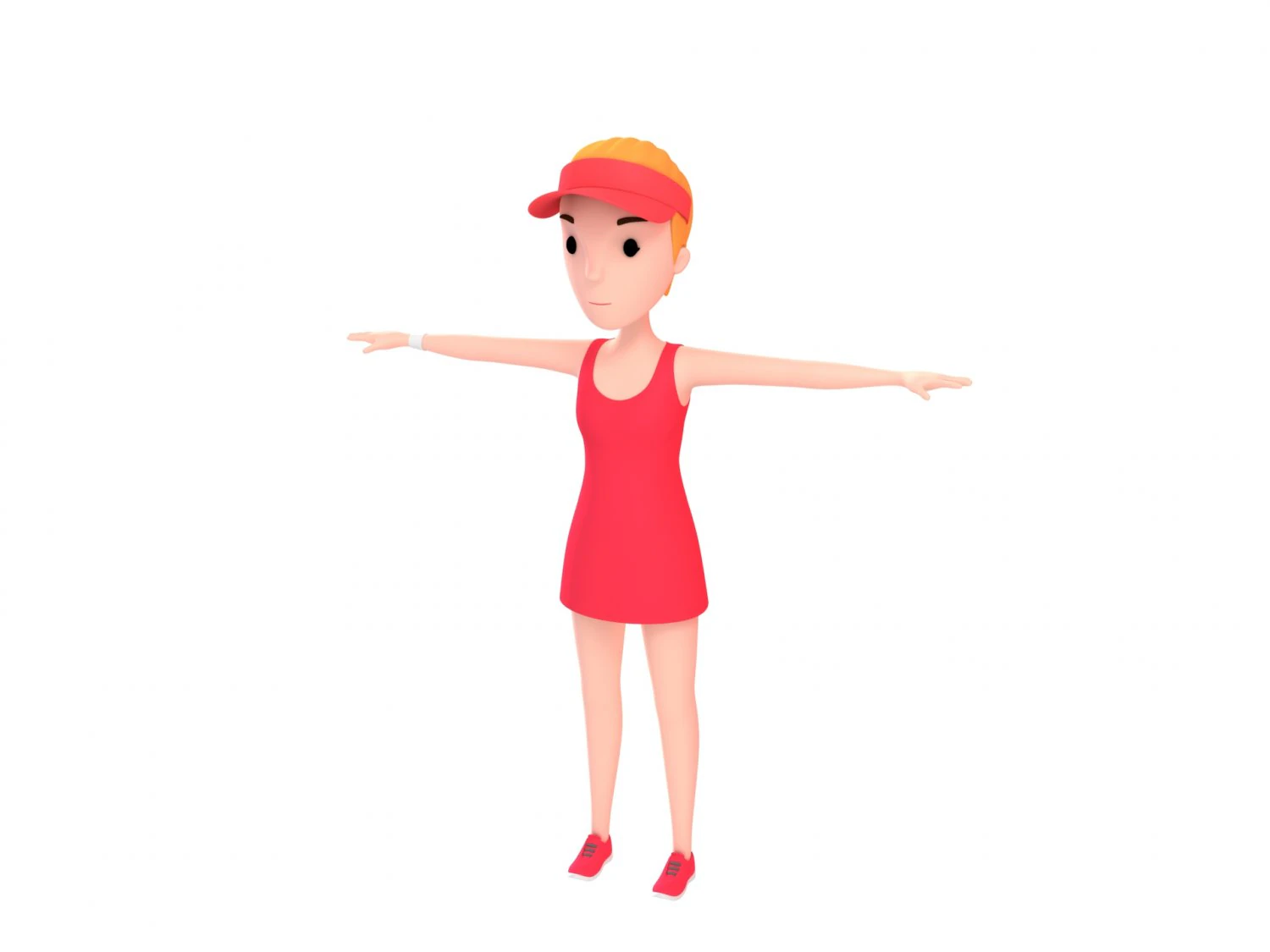 cartoongirl018 tennis player 3D Model .c4d .max .obj .3ds .fbx .stl .blend 