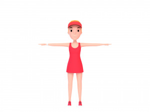 cartoongirl018 tennis player 3D मॉडल