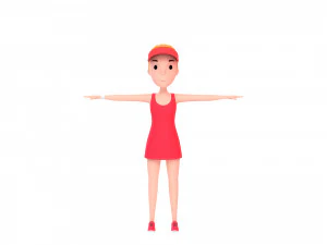 cartoongirl018 tennis player 3D Model