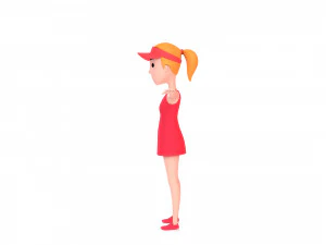 cartoongirl018 tennis player 3D Model