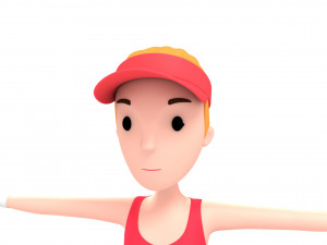cartoongirl018 tennis player 3D मॉडल