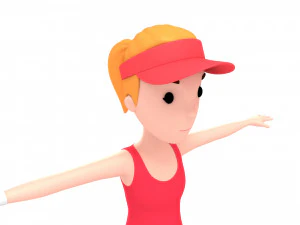 cartoongirl018 tennis player 3D Model