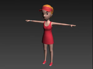 cartoongirl018 tennis player 3D Model