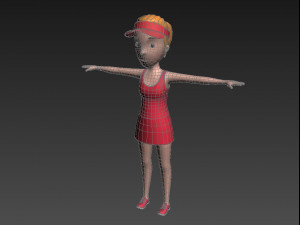 cartoongirl018 tennis player 3D मॉडल
