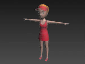 cartoongirl018 tennis player 3D Model