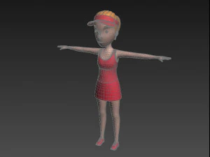 cartoongirl018 tennis player 3D Model