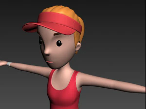 cartoongirl018 tennis player 3D Model