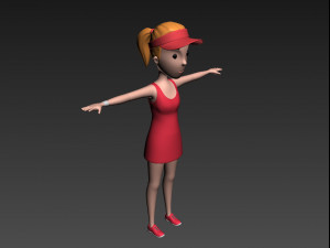 cartoongirl018 tennis player 3D मॉडल