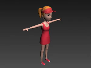 cartoongirl018 tennis player 3D Model