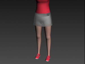 cartoongirl018 tennis player 3D मॉडल