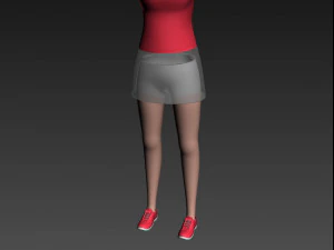 cartoongirl018 tennis player 3D Model