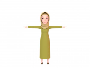 cartoongirl019 muslim girl 3d 3D Model