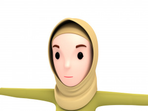 cartoongirl019 muslim girl 3d 3D Model