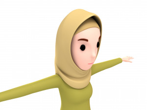 cartoongirl019 muslim girl 3d 3D Model