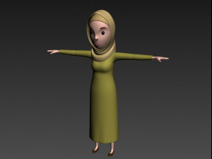 cartoongirl019 muslim girl 3d 3D Model