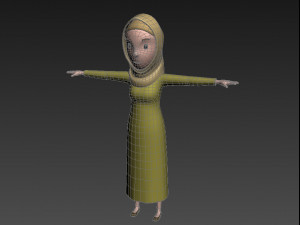 cartoongirl019 muslim girl 3d 3D Model
