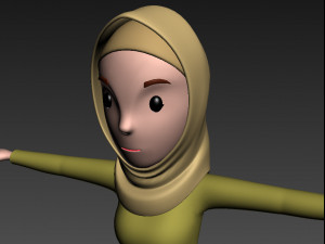 cartoongirl019 muslim girl 3d 3D Model