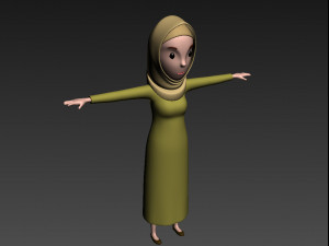 cartoongirl019 muslim girl 3d 3D Model