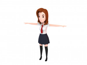 3d cartoongirl020 schoolgirl 3Dモデル