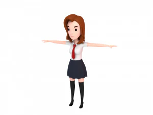 3d cartoongirl020 estudante Modelo 3D