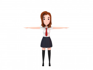 3d cartoongirl020 schoolgirl 3Dモデル