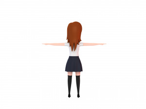 3d cartoongirl020 schoolgirl 3Dモデル