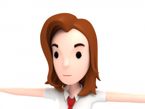 3d cartoongirl020 schoolgirl 3Dモデル