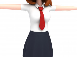 3d cartoongirl020 schoolgirl 3Dモデル