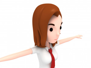 3d cartoongirl020 schoolgirl 3Dモデル