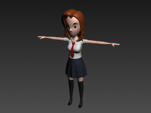 3d cartoongirl020 schoolgirl 3Dモデル