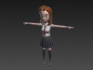 3d cartoongirl020 schoolgirl 3Dモデル