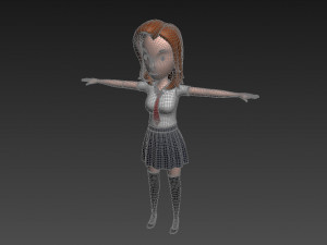 3d cartoongirl020 schoolgirl 3Dモデル