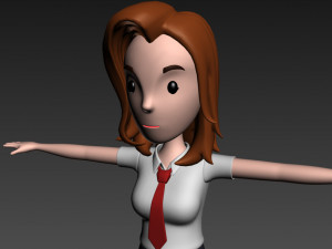 3d cartoongirl020 schoolgirl 3Dモデル