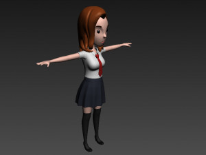 3d cartoongirl020 schoolgirl 3Dモデル