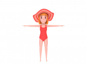 cartoongirl021 summer girl model 3D 模型