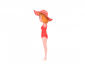 cartoongirl021 summer girl model 3D 模型