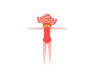 cartoongirl021 summer girl model 3D 模型