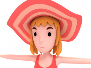 cartoongirl021 summer girl model 3D 模型