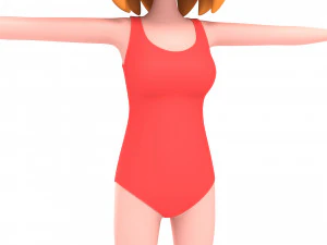 cartoongirl021 summer girl model 3D Model