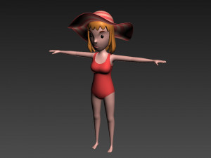 cartoongirl021 summer girl model 3D 模型
