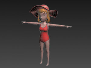 cartoongirl021 summer girl model 3D 模型
