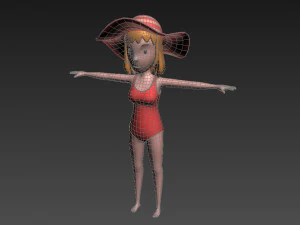 cartoongirl021 summer girl model 3D Model