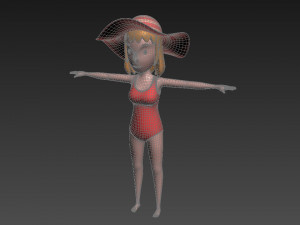 cartoongirl021 summer girl model 3D 模型
