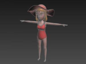 cartoongirl021 summer girl model 3D Model