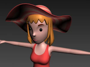 cartoongirl021 summer girl model 3D Model