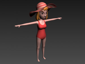 cartoongirl021 summer girl model 3D 模型