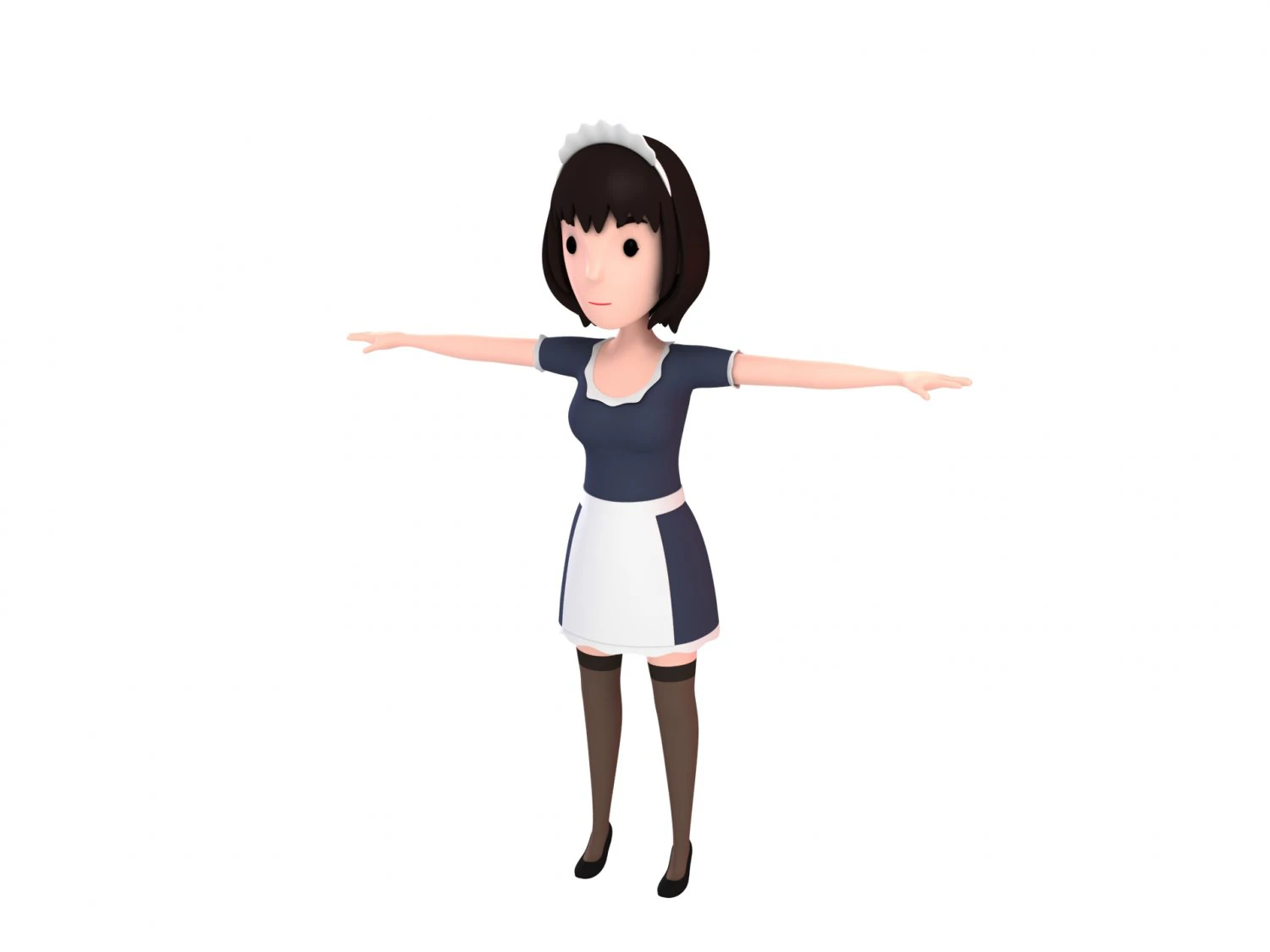 cartoongirl022 maid 3D Model .c4d .max .obj .3ds .fbx .stl .blend