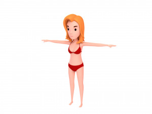cartoongirl026 bikini girl 3Dモデル